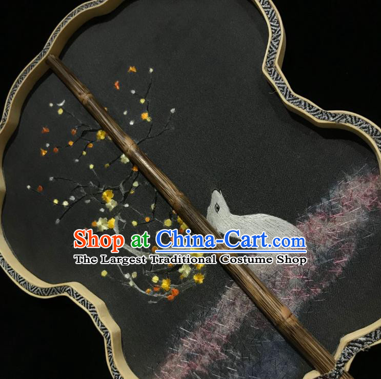 China Cheongsam Dance Fan Classical Palace Fan Handmade Double Side Suzhou Embroidered Fan Traditional Silk Fans