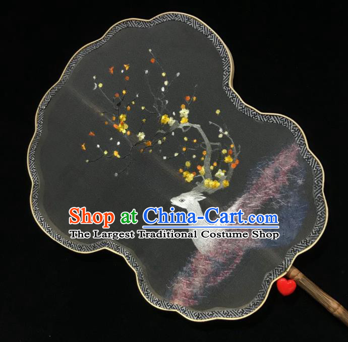China Cheongsam Dance Fan Classical Palace Fan Handmade Double Side Suzhou Embroidered Fan Traditional Silk Fans