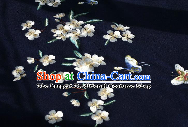 China Traditional Hanfu Navy Cape Garment Ancient Imperial Concubine Embroidered Cloak Ming Dynasty Court Woman Historical Clothing