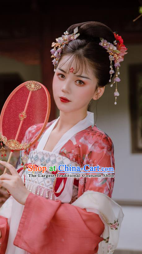 China Song Dynasty Princess Historical Clothing Traditional Ancient Palace Lady Hanfu Dress Garments