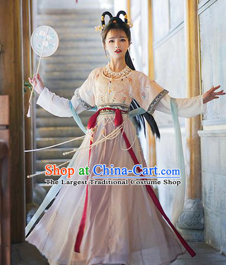 China Ancient Palace Beauty Hanfu Dress Garments Traditional Tang Dynasty Noble Princess Historical Clothing Full Set