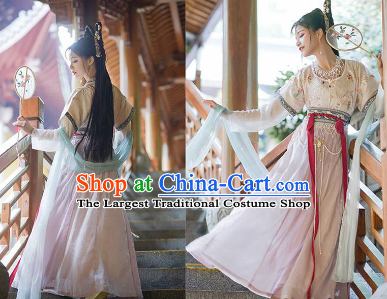 China Ancient Palace Beauty Hanfu Dress Garments Traditional Tang Dynasty Noble Princess Historical Clothing Full Set