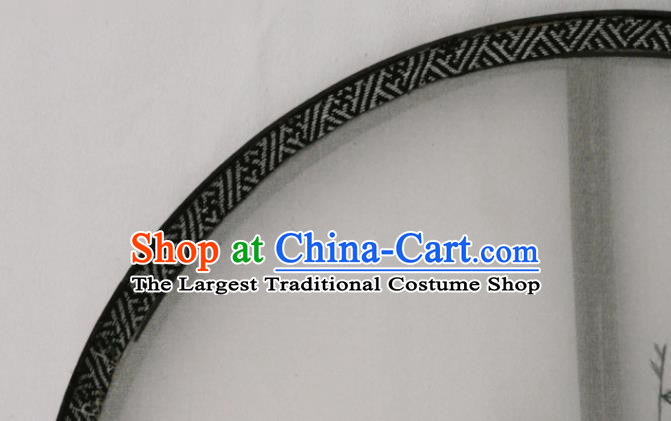 China Traditional Hanfu Fan Embroidered Palace Fan Handmade Double Side Silk Circular Fan Classical Court Fans