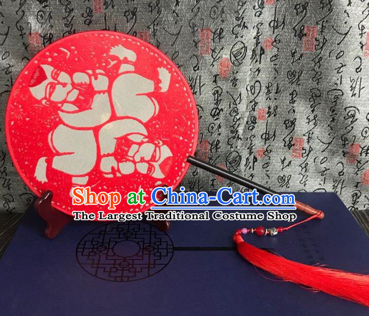 China Classical Dance Circular Fans Traditional Hanfu Silk Fan Suzhou Embroidered Palace Fan Handmade Double Side Fan