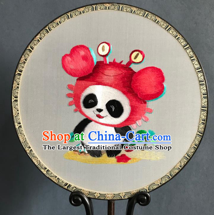 China Traditional Hanfu Silk Fan Suzhou Embroidered Cancer Palace Fan Handmade Double Side Fan Classical Dance Circular Fans
