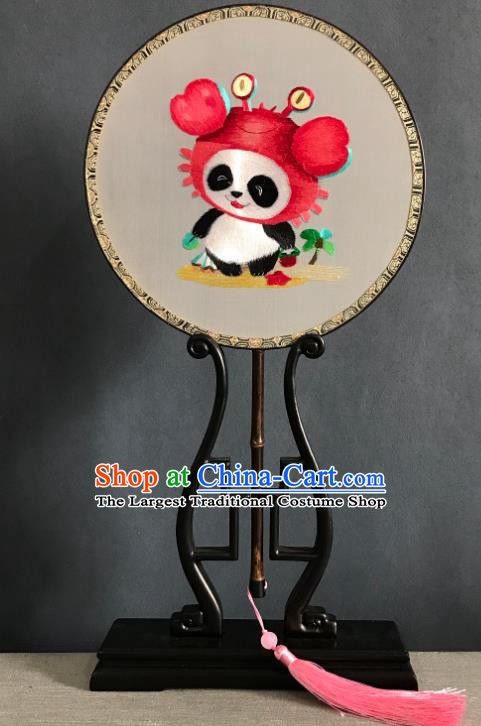 China Traditional Hanfu Silk Fan Suzhou Embroidered Cancer Palace Fan Handmade Double Side Fan Classical Dance Circular Fans