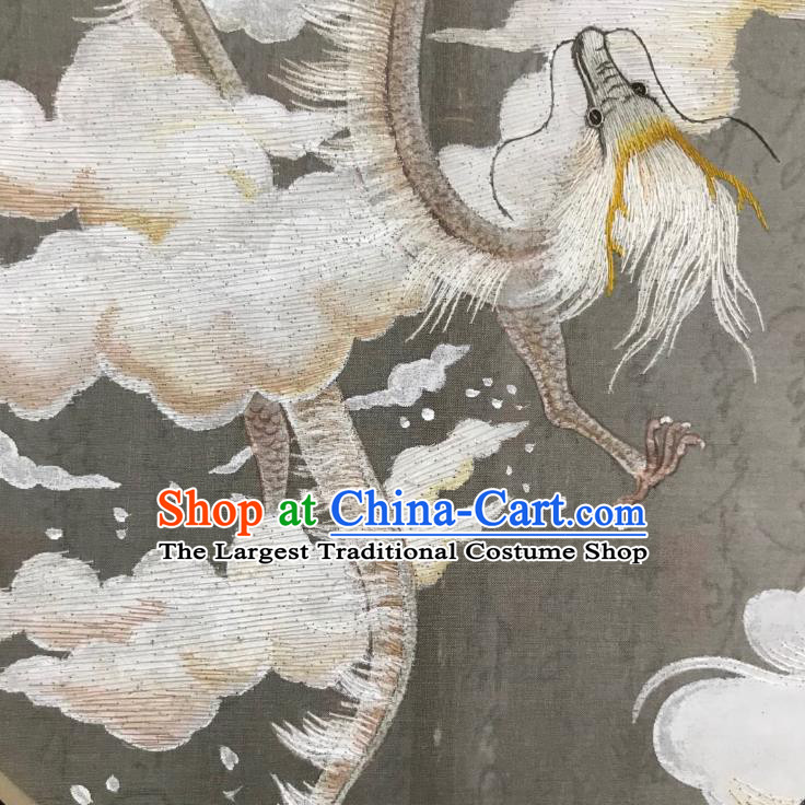 China Handmade Double Side Palace Fan Classical Circular Fans Traditional Hanfu Silk Fan Suzhou Embroidered Dragon Fan