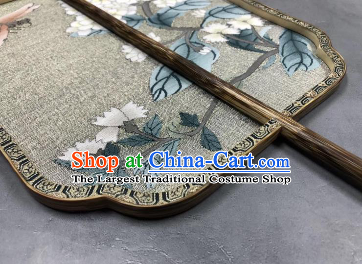 China Classical Kesi Fans Traditional Hanfu Silk Fan Suzhou Embroidered Fan Handmade Double Side Palace Fan