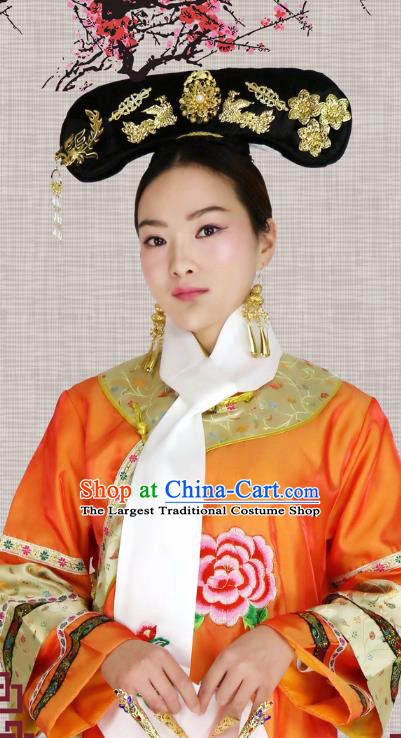 China Ancient Imperial Concubine Garment Costumes Drama Empresses in the Palace Zhen Huan Dress Qing Dynasty Court Woman Clothing and Hat