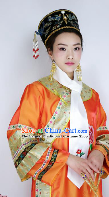 China Ancient Imperial Concubine Garment Costumes Drama Empresses in the Palace Zhen Huan Dress Qing Dynasty Court Woman Clothing and Hat