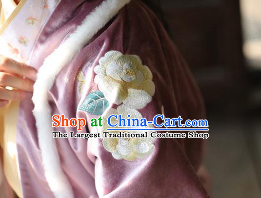 China Ancient Noble Infanta Dress Traditional Winter Hanfu Garments Song Dynasty Palace Princess Historical Clothing