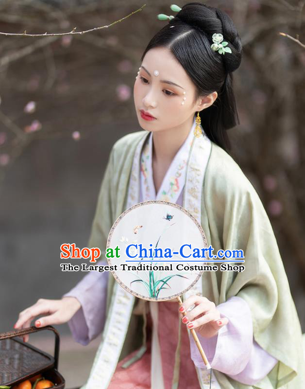 China Song Dynasty Young Beauty Historical Clothing Ancient Noble Lady Dress Traditional Court Princess Hanfu Garments