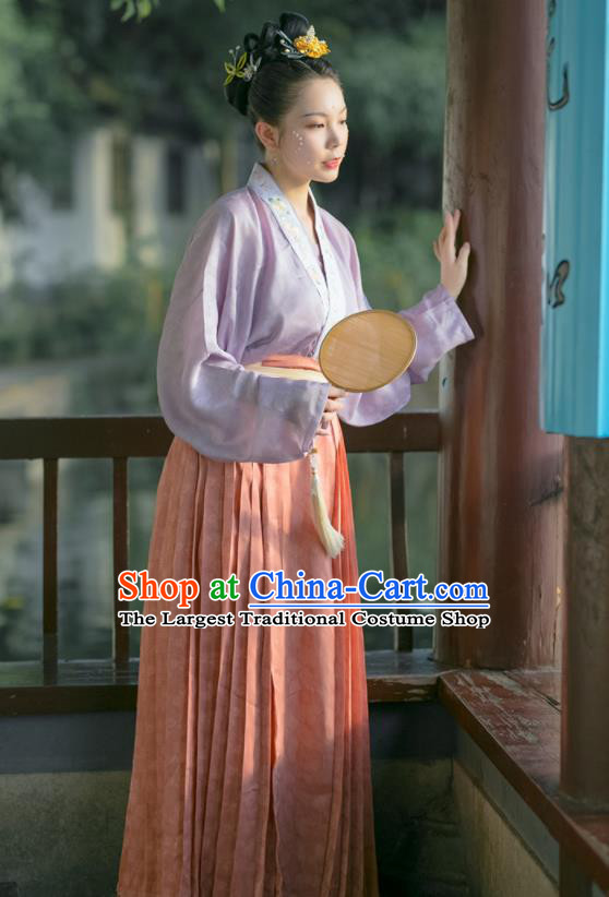 China Traditional Song Dynasty Historical Clothing Ancient Noble Mistress Hanfu Dress Garment Costumes