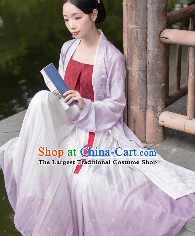 China Ancient Young Mistress Hanfu Dress Garment Costumes Traditional Song Dynasty Historical Clothing for Rich Woman