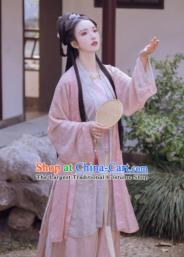 China Traditional Hanfu Garment Costumes Ancient Song Dynasty Nobility Female Historical Clothing