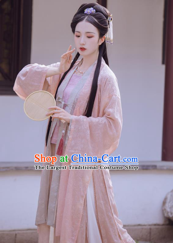 China Traditional Hanfu Garment Costumes Ancient Song Dynasty Nobility Female Historical Clothing