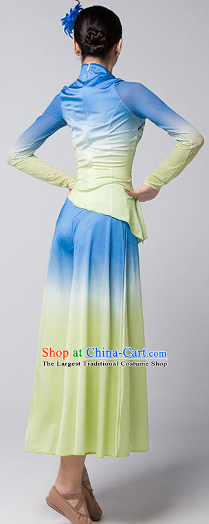 China Folk Dance Clothing Jiaozhou Yangko Group Dance Uniforms Fan Dance Performance Garment Costume