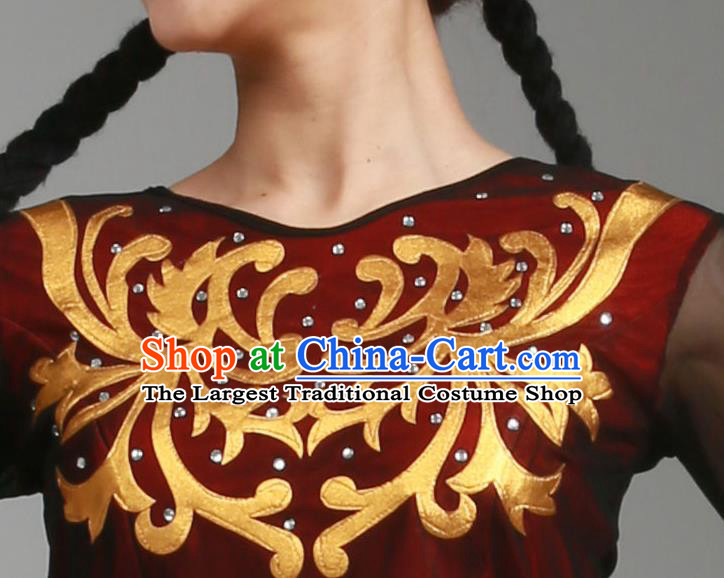 China Xinjiang Ethnic Dance Garments Uygur Minority Folk Dance Dress Uyghur Nationality Stage Performance Clothing