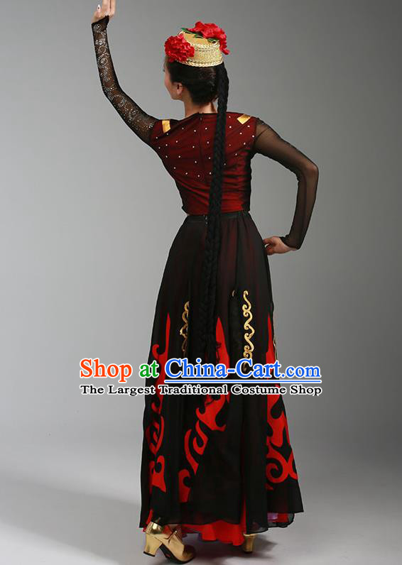 China Xinjiang Ethnic Dance Garments Uygur Minority Folk Dance Dress Uyghur Nationality Stage Performance Clothing