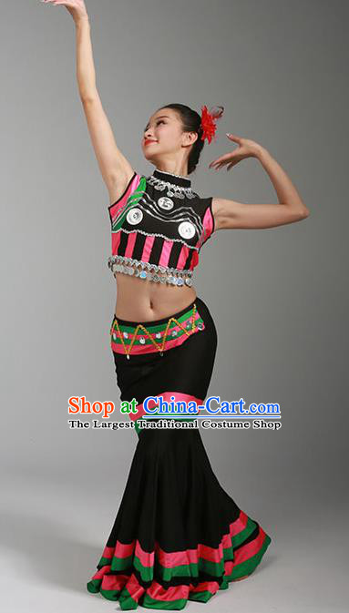 China Dai Nationality Stage Performance Clothing Ethnic Dance Female Garments Yunnan Minority Peacock Dance Dress