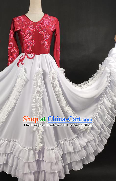 China Kazakh Nationality Stage Performance Clothing Ethnic Female Dance Garments Xinjiang Minority Folk Dance Dress
