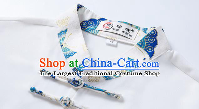 Chinese Martial Arts Competition White Outfits Tai Chi Performance Clothing Tai Ji Kung Fu Garment Costumes