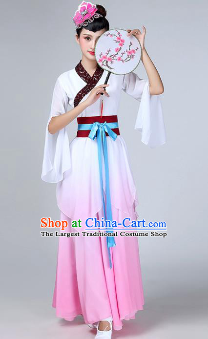 Top Chinese Traditional Court Stage Performance Clothing Classical Dance Pink Dress Woman Umbrella Dance Garment Costume