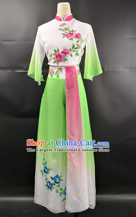 Top Chinese Classical Dance Dress Outfits Woman Group Dance Garment Costume Traditional Umbrella Dance Performance Clothing