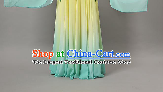 Top Chinese Woman Court Dance Garment Costume Traditional Stage Performance Clothing Classical Hanfu Dance Yellow Dress