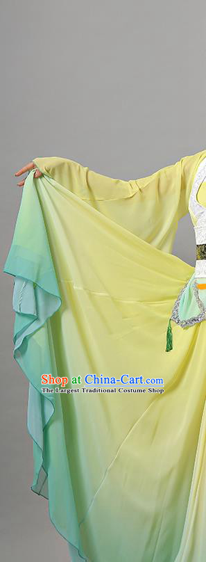 Top Chinese Woman Court Dance Garment Costume Traditional Stage Performance Clothing Classical Hanfu Dance Yellow Dress