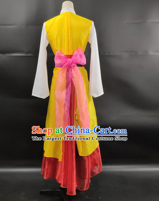 China Korean Minority Folk Dance Dress Ethnic Female Drum Dance Garments Korea Nationality Stage Performance Clothing