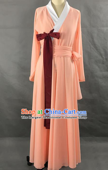 Top Chinese Classical Dance Performance Clothing Woman Solo Dance Garment Costume Traditional Korean Dance Orange Dress