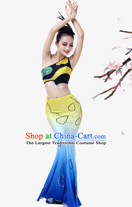 China Dai Nationality Stage Performance Clothing Yunnan Minority Dance Dress Ethnic Female Peacock Dance Garments