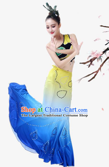 China Dai Nationality Stage Performance Clothing Yunnan Minority Dance Dress Ethnic Female Peacock Dance Garments