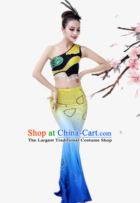 China Dai Nationality Stage Performance Clothing Yunnan Minority Dance Dress Ethnic Female Peacock Dance Garments