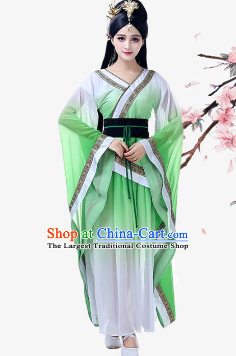 Top Chinese Traditional Court Dance Green Dress Outfits Classical Fairy Performance Clothing Woman Classical Dance Garment Costume