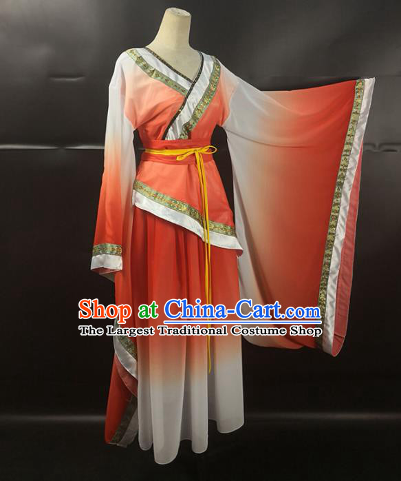 Top Chinese Woman Classical Dance Garment Costume Traditional Court Dance Red Dress Outfits Classical Fairy Performance Clothing