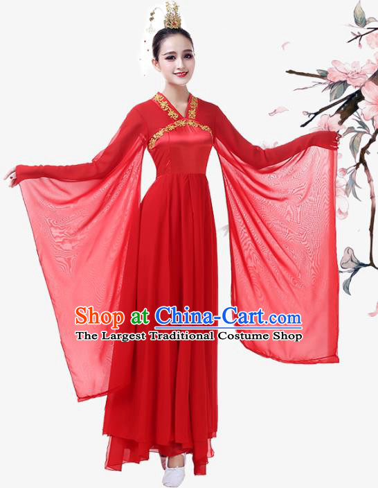 Top Chinese Traditional Fairy Dance Red Hanfu Dress Outfits Woman Stage Performance Clothing Classical Dance Garment Costume