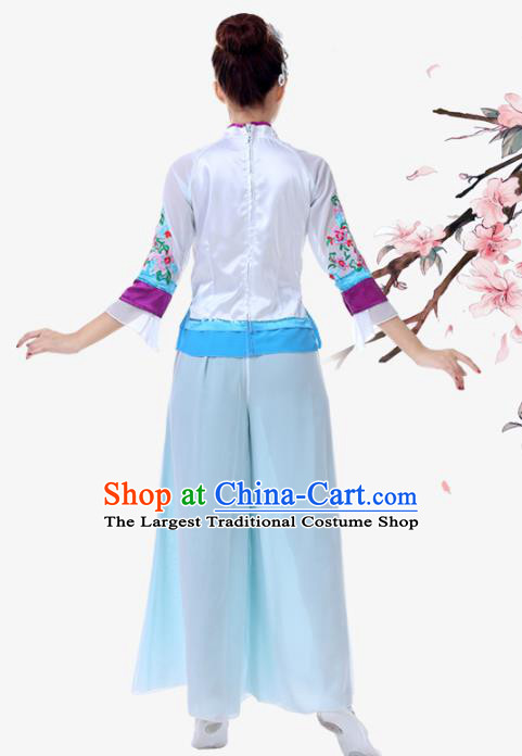 China Female Umbrella Dance Clothing Jiaozhou Yangko Performance Uniforms Fan Dance Garment Costume