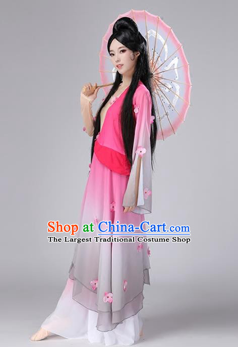 Top Chinese Classical Dance Pink Dress Outfits Woman Umbrella Dance Garment Costume Traditional Dance Performance Clothing