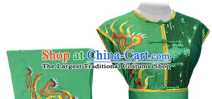 Top Chinese Martial Arts Wushu Competition Clothing Southern Boxing Performance Green Outfits Kung Fu Garment Costumes