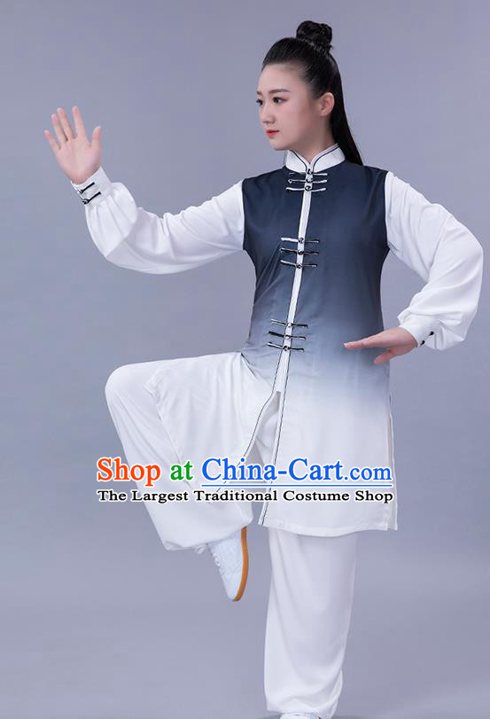 Chinese Martial Arts Shadowboxing Competition Black Outfits Tai Chi Chuan Performance Clothing Woman Tai Ji Training Garments