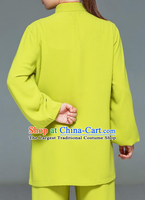 Chinese Tai Chi Clothing Martial Arts Performance Garment Kung Fu Competition Suits Embroidered Crane Green Outfits