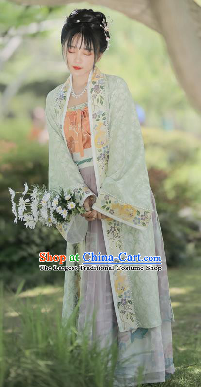 China Traditional Song Dynasty Palace Princess Historical Garments Clothing Ancient Court Beauty Hanfu Dress Costumes