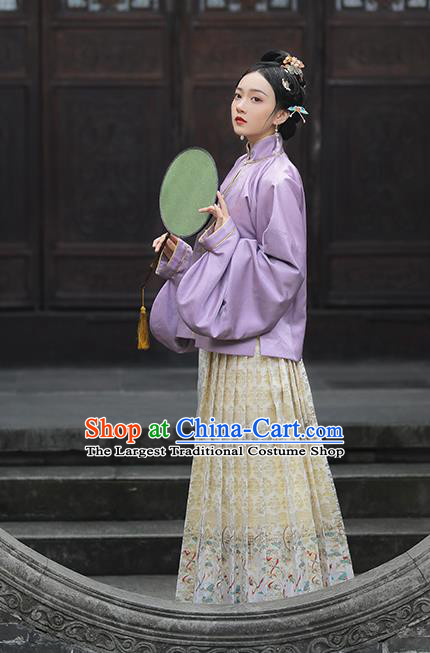 China Ancient Noble Mistress Hanfu Dress Garments Traditional Ming Dynasty Patrician Woman Historical Clothing