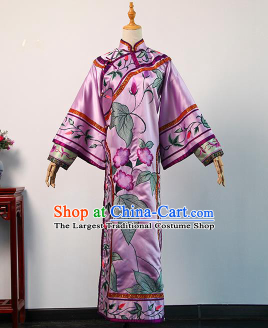 China Drama Empresses in the Palace Zhen Huan Purple Dress Ancient Court Manchu Female Clothing Traditional Qing Dynasty Imperial Consort Garment