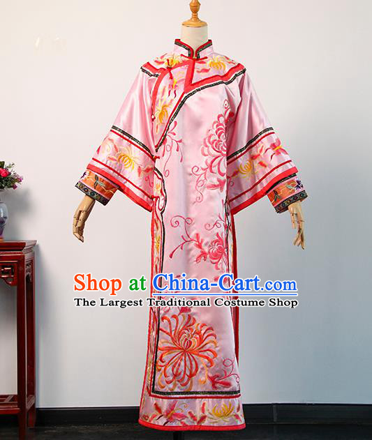 China Ancient Imperial Consort Clothing Traditional Qing Dynasty Manchu Woman Garment Drama Empresses in the Palace Shen Meizhuang Pink Dress