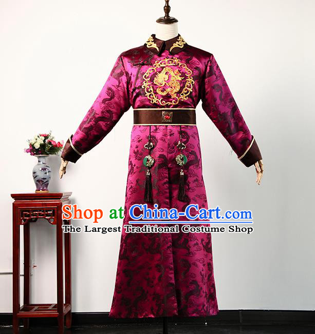 Chinese Qing Dynasty Prince Casual Costume Ancient Emperor Clothing Story of Yanxi Palace Monarch Qianlong Apparels