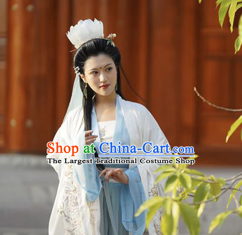 China Song Dynasty Taoist Nun Historical Garment Costumes Ancient Imperial Consort Embroidered Hanfu Dress Clothing