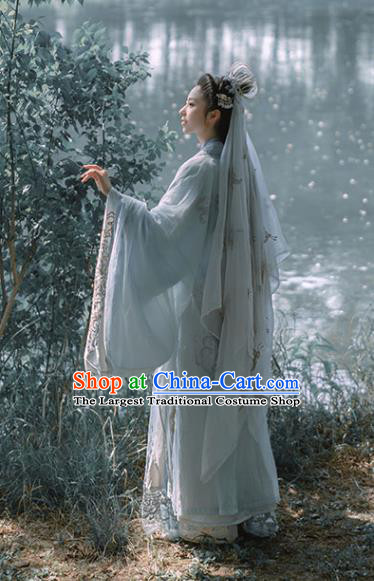 China Song Dynasty Taoist Nun Historical Garment Costumes Ancient Imperial Consort Embroidered Hanfu Dress Clothing